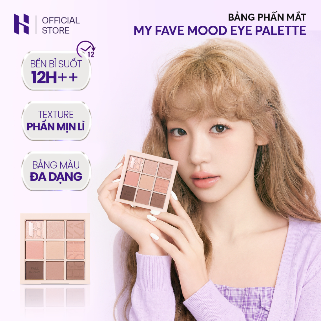 Bảng Phấn Mắt My Fave Mood Eye Palette 9 Ô HOLIKA HOLIKA Mịn Lì Bền Màu