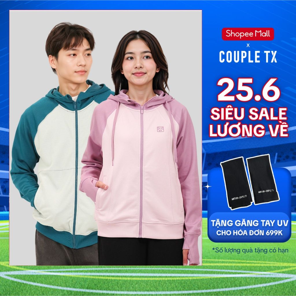 Áo Khoác Chống Nắng Nam Nữ Couple TX Anti UV Raglan Color Form Relax MOK 1070/WOK 2070