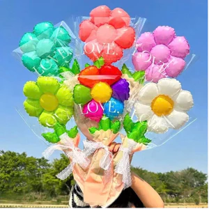 Bóng Tay Cầm Hoa Cúc, Hoa Cúc Mặt Cười Dùng Cho Trang Trí Sinh Nhật, Tiệc Cưới Hỏi, 8/3, 20/10,20/11