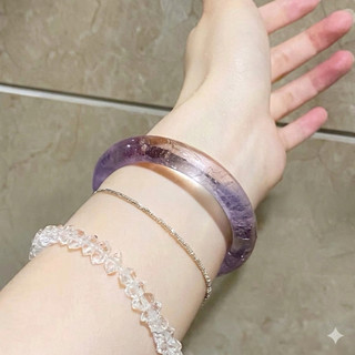Vòng tay Thạch Anh Tím Lan Tử nguyên khối tự nhiên - đá phong thuỷ tuấn trần