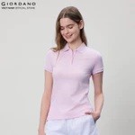 GIORDANO Áo Thun Nữ Có Cổ Trơn Lycra Polo 5316246 — ảnh 1