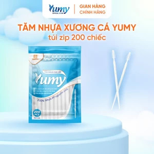 Combo 5 túi Tăm nhựa xương cá YUMY 200 chiếc, tăm 2 đầu nhỏ mềm vệ sinh an toàn cho nướu (TN11-133)