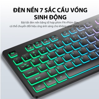 Bàn Phím Có Dây ROBOT RK40 Nút Ấn Tĩnh Âm Không Gây Ồn Có Led 7 Màu , Thiết Kế Mỏng Nhẹ - Bảo Hành 12 Tháng