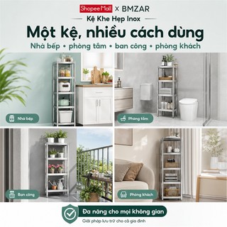 Kệ inox 3 tầng dày lên Kệ để lò vi sóng Lưu trữ nồi và chảo Kệ nhà bếp Có bánh xe
