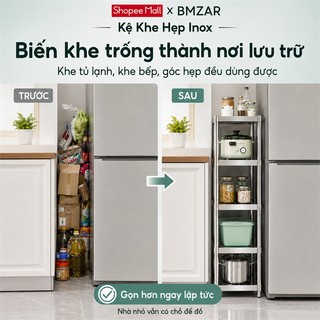 Kệ inox 3 tầng dày lên Kệ để lò vi sóng Lưu trữ nồi và chảo Kệ nhà bếp Có bánh xe