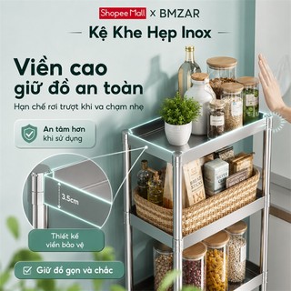 Kệ inox 3 tầng dày lên Kệ để lò vi sóng Lưu trữ nồi và chảo Kệ nhà bếp Có bánh xe