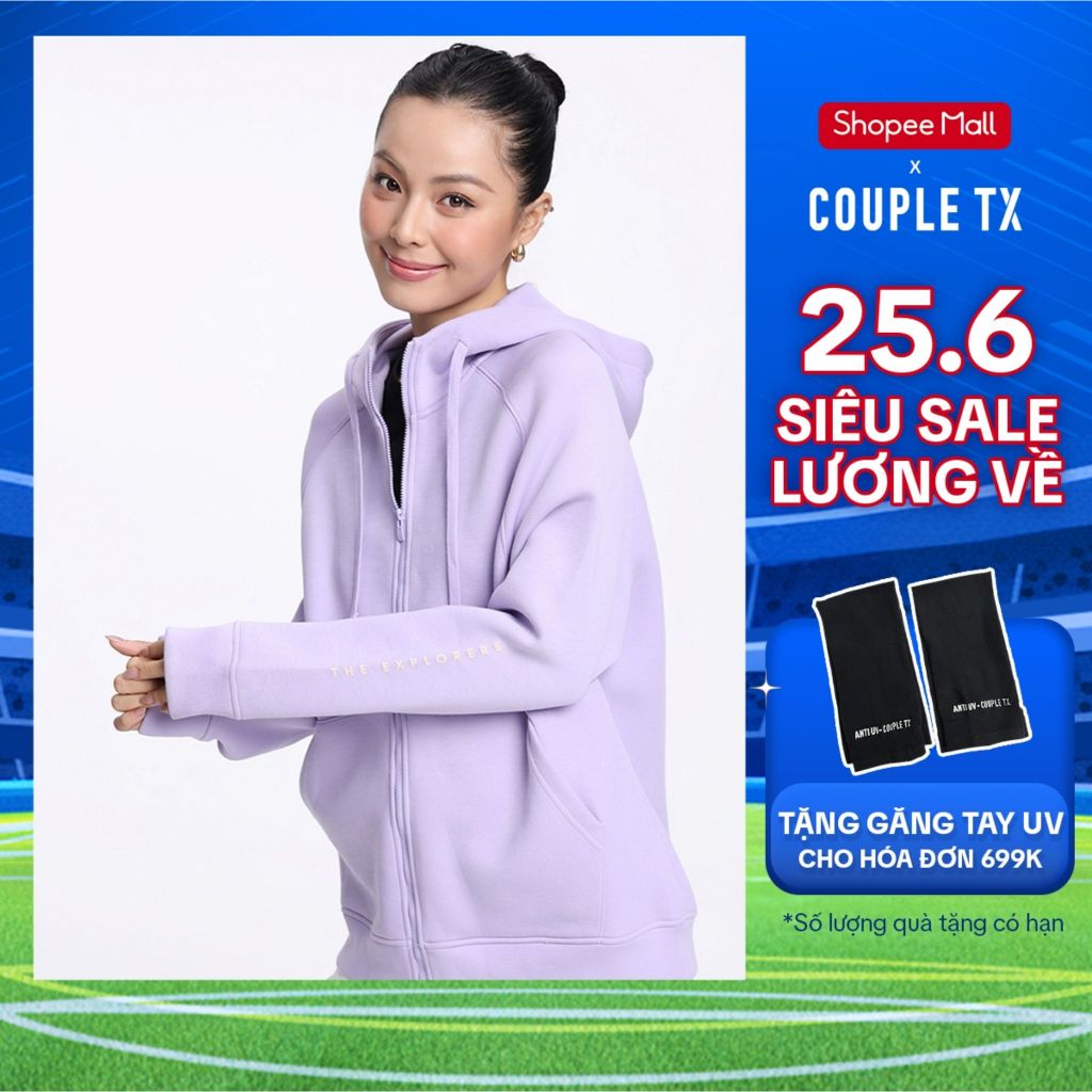 Áo Khoác Nữ Couple TX Original Thun 2 Da Form Oversize WOK 2063