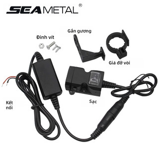 SEAMETAL Sạc Điện Thoại Xe Máy USB Kép 1A 2.1A Công Tắc Nguồn Độc Lập Chống Nước Giá Gắn Đa Năng