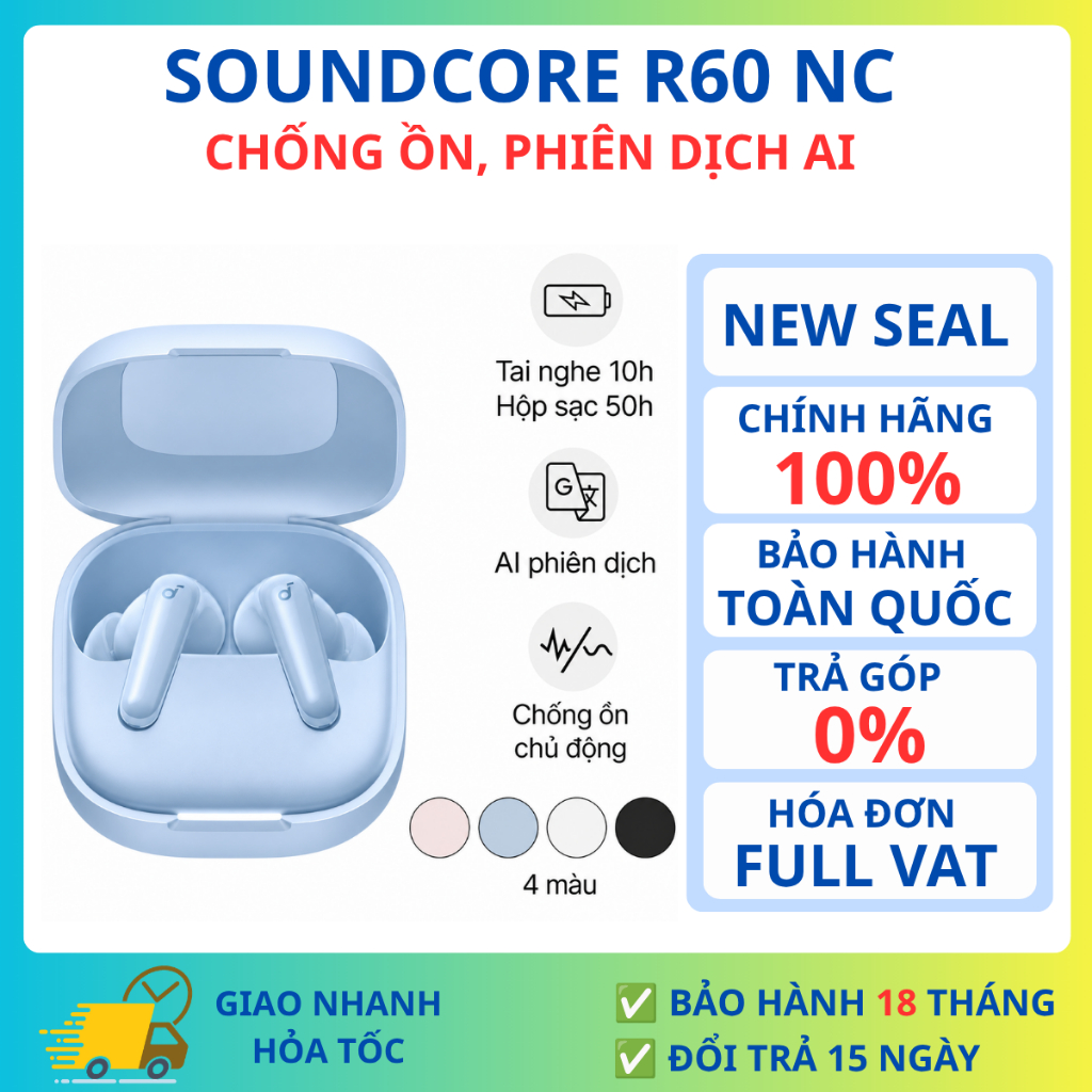 Tai Nghe Bluetooth ANKER Soundcore R60i NC Chính Hãng - Chống ồn, Phiên dịch AI 100 ngôn ngữ | BigBuy360 - bigbuy360.vn