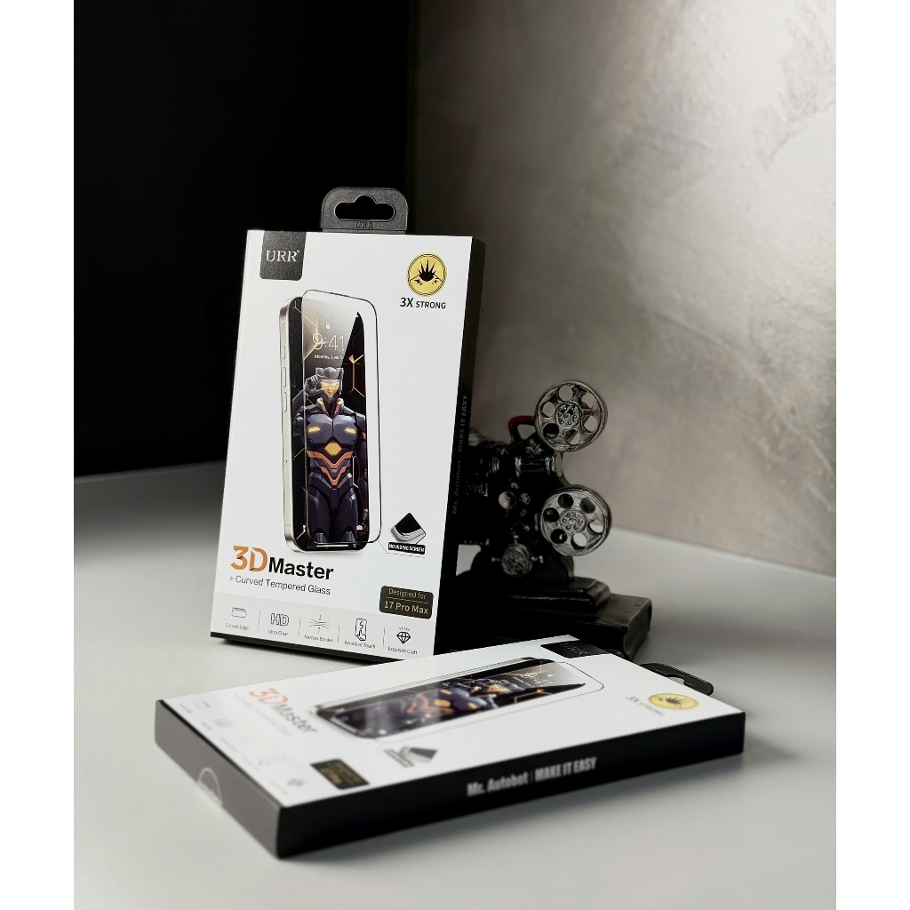 Kính Cường Lực AUTOBOT URR 3D Master – Kính cường lực mép mỏng bo cong 3D chống bám vân dành cho IP 17/16/15/14/pro/max