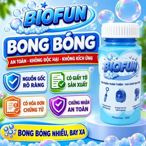 Nước bong bóng xà phòng sinh học Biofun 50ml an toàn cho bé sử dụng cho mọi loại súng máy que thổi Bubble