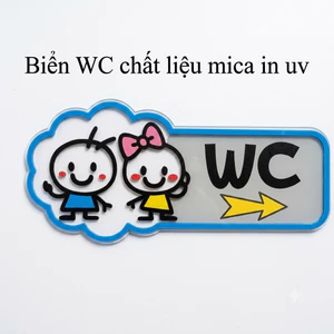 Tranh dán tường mica dán nổi chỉ dẫn toilet, nhà vệ sinh dán quán cafe, trà sữa, trường học, trung tâm 3030