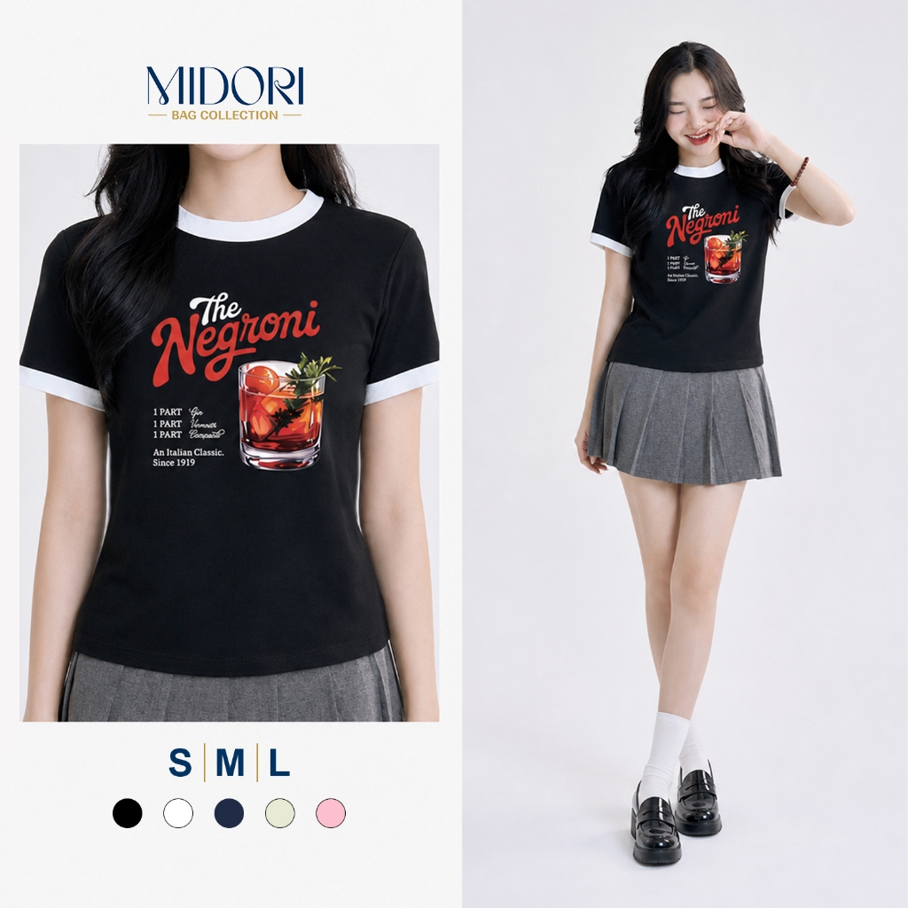 Áo Thun Baby Tee NEGRONI Nam Nữ Unisex Cotton Basic Đi Chơi Đi Học Local Brand | MI MIDORI