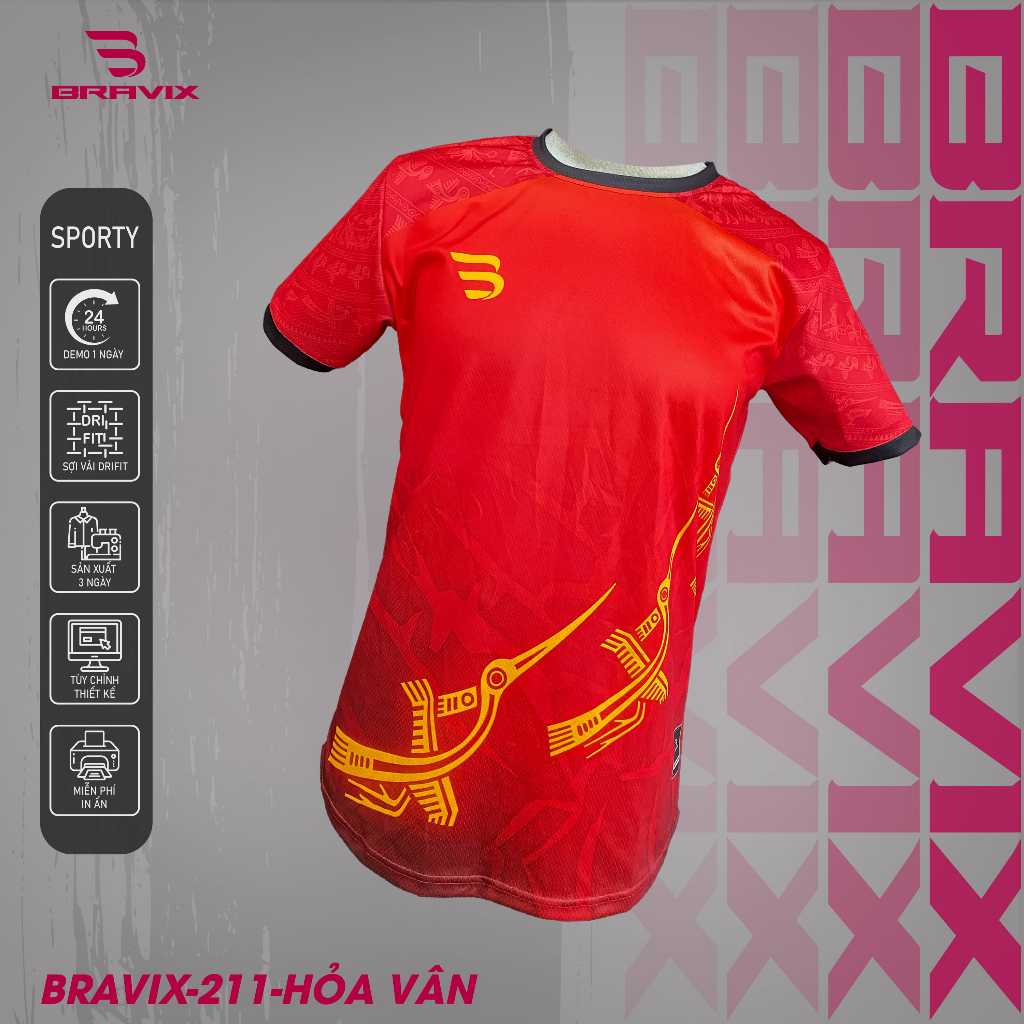 BRAVIX ÁO KHÔNG LOGO Hỏa Vân – Bộ Quần Áo Bóng Đá Thiết Kế Độc Quyền, Concept Riêng, Vải Mè Caro Dri-FIT Cao Cấp, Thấm H