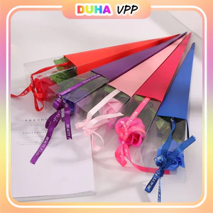 Túi 10 Hộp Mika 1 Bông, Mica Hộp Gói Đựng Hoa DUHA 030