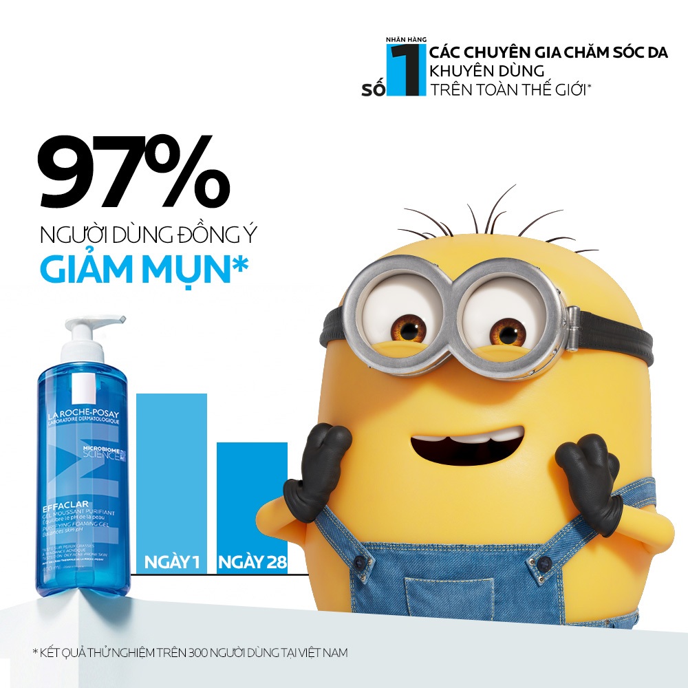 Gel rửa mặt sạch sâu giảm mụn cho da dầu mụn nhạy cảm La Roche-Posay Effaclar Foaming Gel 400ml