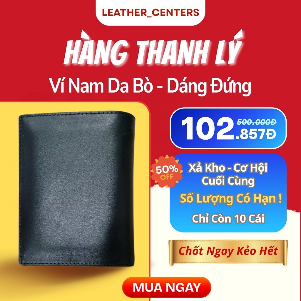 Ví Nam Da Bò Thật 100% Tặng Kèm Hộp, Bóp Da Nam Kiểu Đứng, Sang Trọng, Hợp Thời Trang | DUNGBO