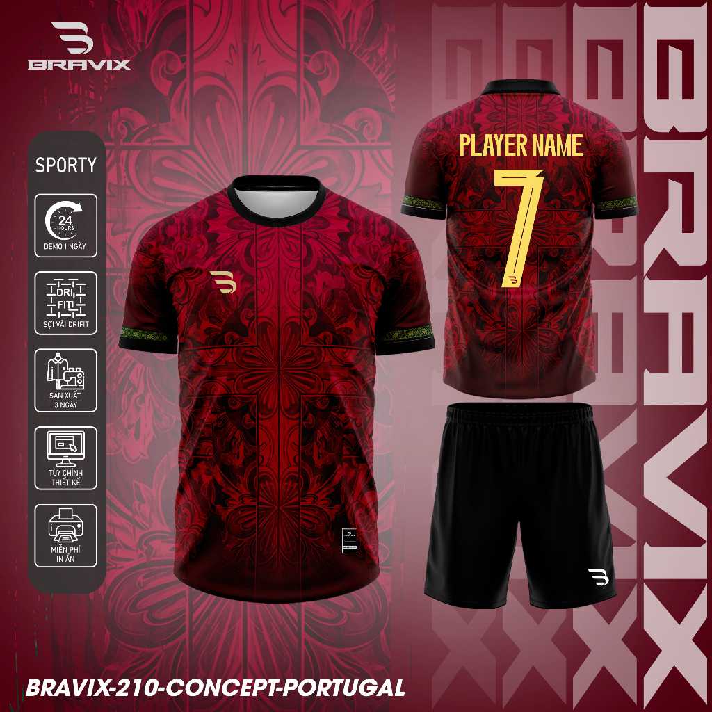 BRAVIX ÁO KHÔNG LOGO Số 7 Huyền Thoại – Bộ Quần Áo BónMè Caro Dri-FIT Cao Cấp, Thoáng Đá Thiết Kế Độc Quyền, Vải g Mát,