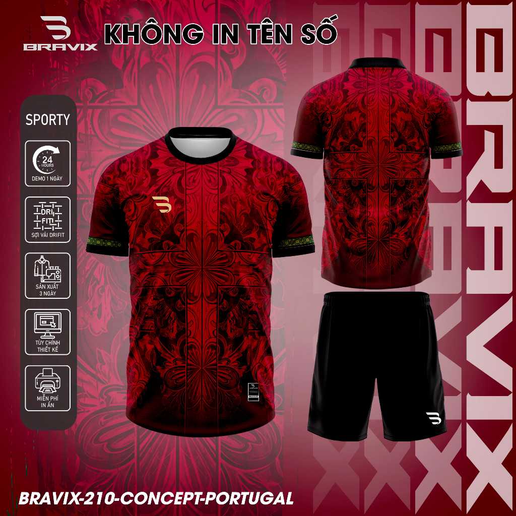 BRAVIX ÁO KHÔNG LOGO Số 7 Huyền Thoại – Bộ Quần Áo BónMè Caro Dri-FIT Cao Cấp, Thoáng Đá Thiết Kế Độc Quyền, Vải g Mát,