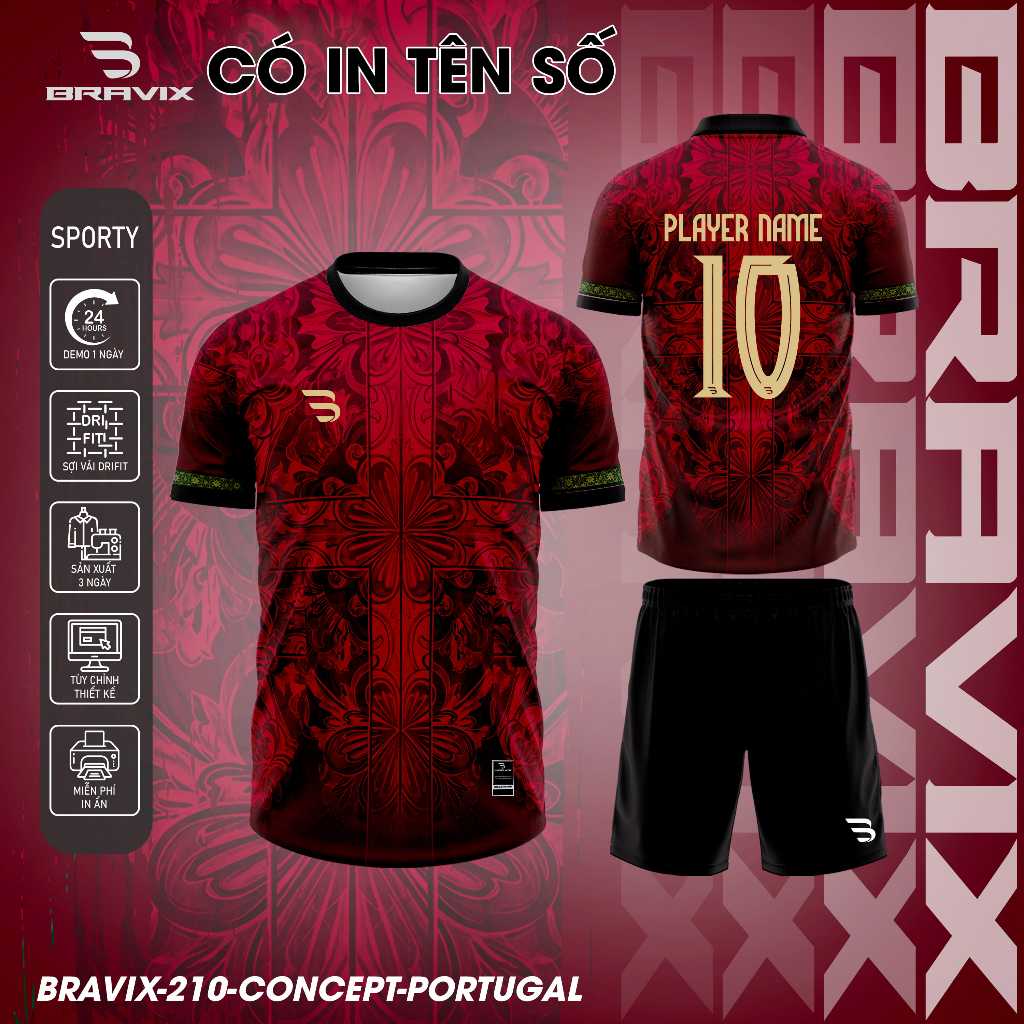 BRAVIX ÁO KHÔNG LOGO Số 7 Huyền Thoại – Bộ Quần Áo BónMè Caro Dri-FIT Cao Cấp, Thoáng Đá Thiết Kế Độc Quyền, Vải g Mát,