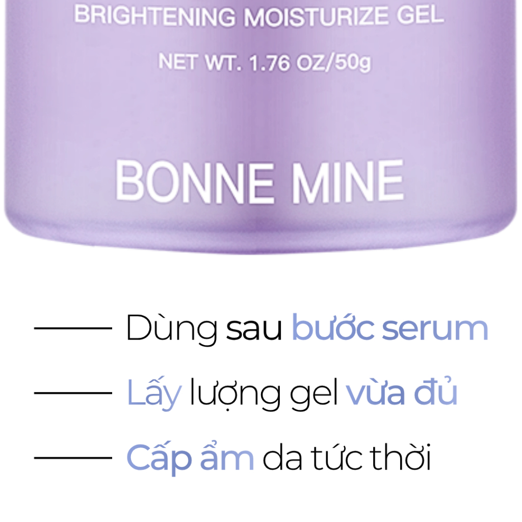 [TẶNG TONER] Gel Dưỡng Ẩm BONNE MINE 5X Ceramide Dưỡng Ẩm Suốt 72 Giờ, Ngừa Mụn, Căng Mịn Làn Da 50g
