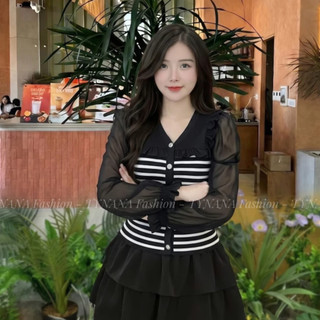 Áo Thun Nữ Dài Cổ Tym Tay Voan Chất Voan Form Suông Phồng Nhẹ | A76