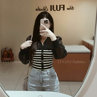 Áo Thun Nữ Dài Cổ Tym Tay Voan Chất Voan Form Suông Phồng Nhẹ | A76