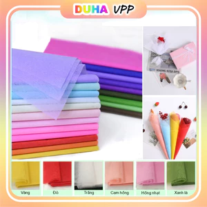 Tập 50 tờ Giấy Mếch Lụa Gói Hoa, Bọc Quà, Làm Oản, Tháp Bánh Tháp Nước Tài Lộc Nhiều Màu DUHA 041