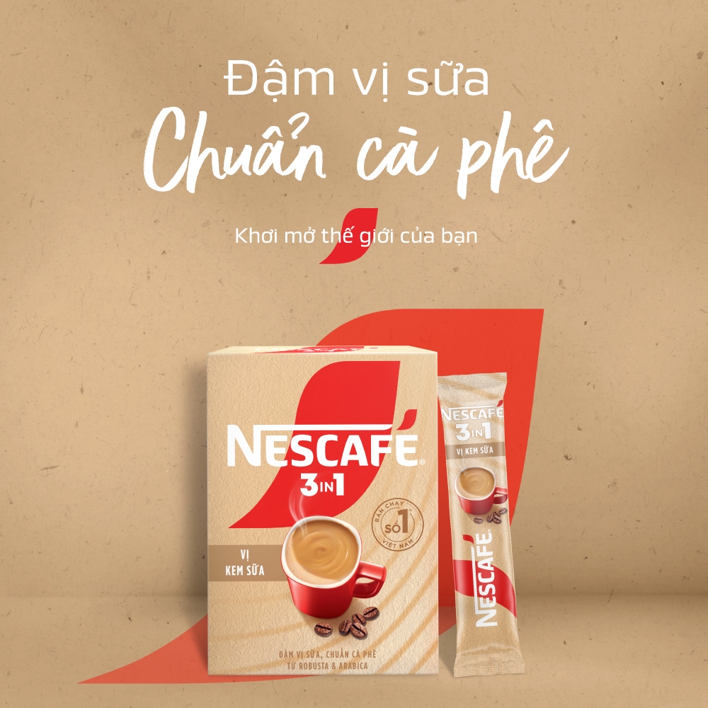 Combo 2 Hộp Cà phê hòa tan NESCAFÉ 3IN1 VỊ KEM SỮA 20 gói ĐẬM VỊ SỮA, CHUẨN CÀ PHÊ