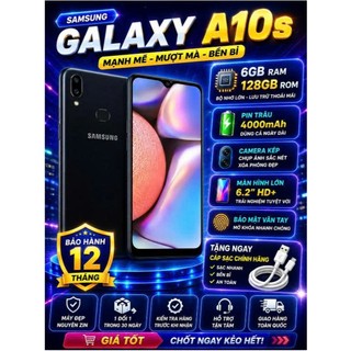 Samsung A10s 6GB/128GB – Máy Zin Đẹp, Pin Trâu 4000mAh, Màn 6.2” Rộng, Vân Tay Nhanh, Bảo Hành 12 Tháng, Tặng Sạc