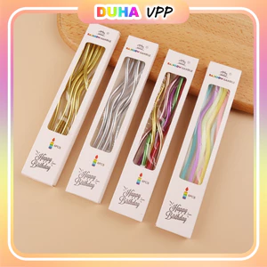 Vỉ 6 Nến Xoắn Ốc Trang Trí Bánh Sinh Nhật, Nến Sóng Dài Sinh Nhật (15cm,1 Hộp 6 Cây) DUHA 046