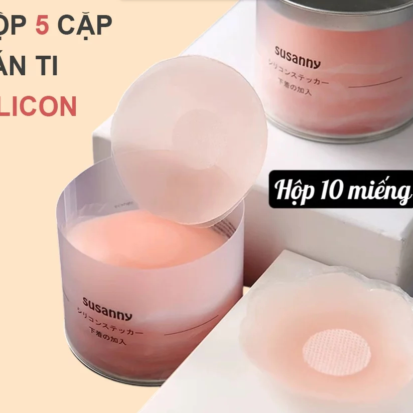 [Peinn] Miếng Dán Ngực Tàng Hình Silicon Siêu Mỏng Siêu Dính An Toàn Cho Da Hộp Hồng ( hộp 5 đôi )