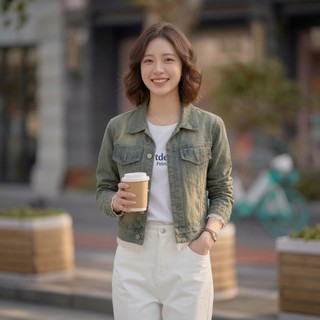 Áo khoác JEAN nữ MOLADY form lửng phối ren trẻ trung tôn dáng K584