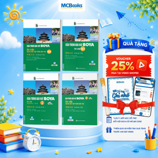 Sách - Combo Giáo Trình Hán ngữ Boya Sơ Cấp 1 + 2 Kèm Sách Bài Tập Đáp Án