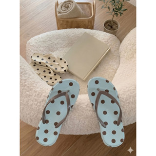DÉP XỎ NGÓN NỮ DÉP LÊ DÉP ĐẾ BỆT HỌA TIẾT CHẤM BI TO VÀ SỌC CARO ĐEN ĐẾ CAO 2P5 CHẤT EVA ÊM ÁI THỜI TRANG ĐI BIỂN ĐI DẠO