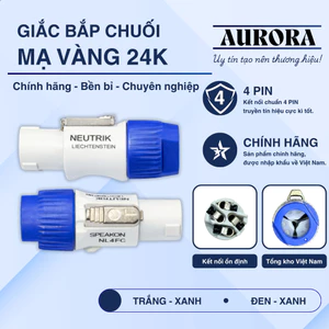 Jack Loa Neutrik NL4FC trắng xanh – Đầu nối Speakon 4 pin – Kết nối ổn định, không rè
