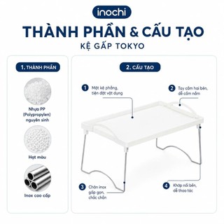 Kệ Gấp Tokyo: Nhựa PP, Inox, Gấp Gọn, Chịu Lực, Tiện Dụng, Thiết Kế Nhật Bản