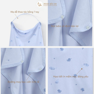M&B (85x100cm) Khăn choàng đa năng cho bé bú khi ra ngoài chất cotton thoáng mát, siêu tiện lợi.