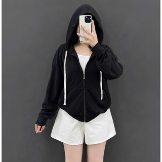 Áo khoác Bigsize nữ có túi trong khóa kéo mũ đi nắng tiện lợi chất nỉ tăm co giãn dày mịn KHOAC2