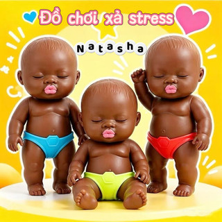 【Búp bê bóp Natasha】Đồ chơi giảm căng thẳng, búp bê da đen độc đáo và đáng yêu - bao gồm đồ lót ngẫu nhiên.