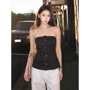 𝗖𝗮𝗹𝗮𝗻 𝗟𝗶𝗻𝗲𝗻- Áo Linen ống phối nút basic
