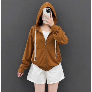 Áo khoác Bigsize nữ có túi trong khóa kéo mũ đi nắng tiện lợi chất nỉ tăm co giãn dày mịn KHOAC2