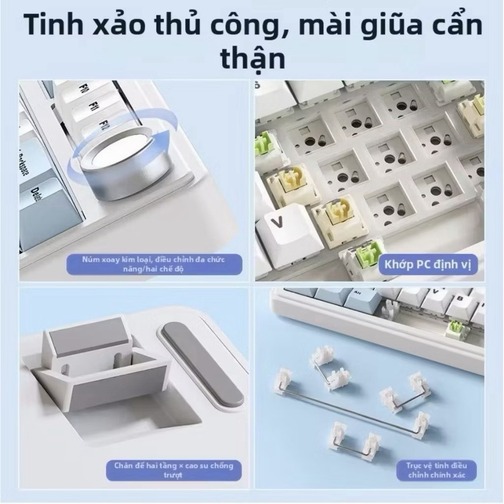 [Hoả tốc] Bàn phím cơ aula F75 mạch xuôi led rgb 3 mode kết nối hotswap 5 pin | BigBuy360 - bigbuy360.vn