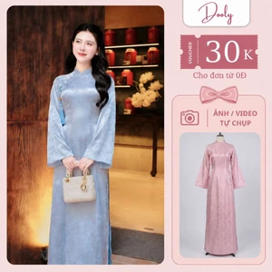 Set Áo Dài Gấm Nữ Truyền Thống Nguyệt Trúc Cao Cấp – Tay Loe Đính Charm, Áo Dài Mặc Tết 2026