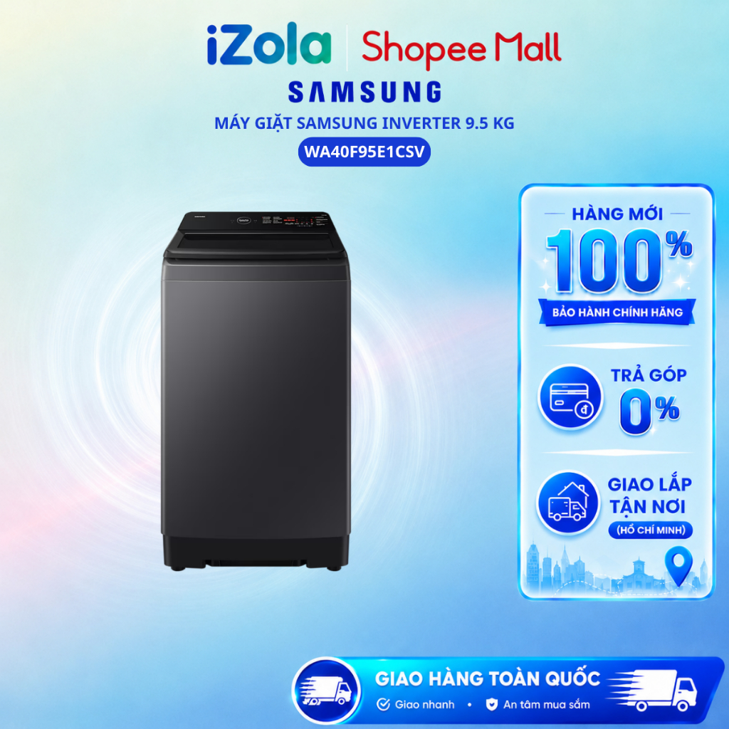 WA40F95E1CSV - Máy giặt Samsung Ecobubble Inverter 9.5 kg WA40F95E1CSV - Hàng chính hãng