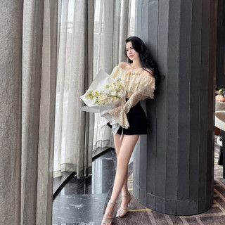 Quần Short Nữ Cạp Cao 2 Khuy Vàng Dáng Xòe - Quần Sooc Tây Tôn Eo Nâng Mông Hack Dáng