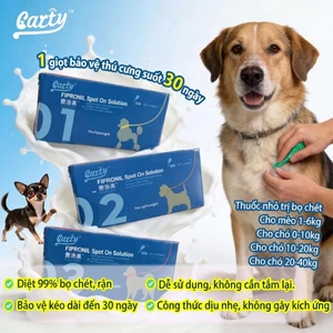 Carty-1 tuýp nhỏ gáy phòng diệt ve rận và rận tai dành cho chó và mèo