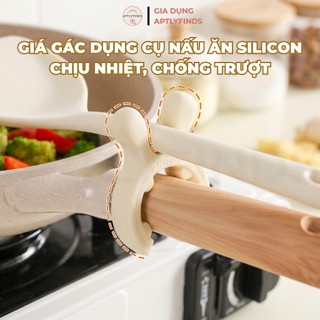 Giá Gác Dụng Cụ Nấu Ăn Silicon APTLYFINDS Chịu Nhiệt Chống Trượt
