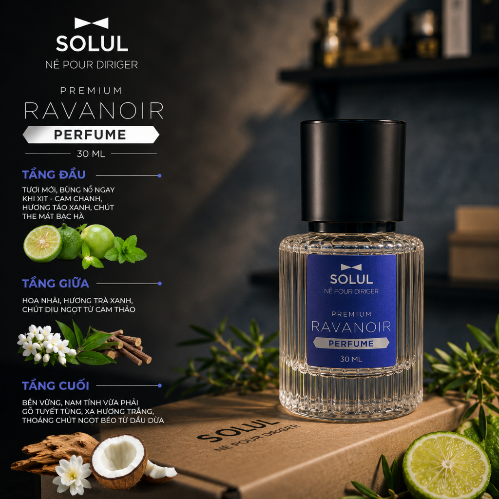 Nước Hoa Nam SOLUL PREMIUM 30ml-Hương Thơm Cuốn Hút,Đẳng Cấp Phái Mạnh, Quà Tặng Bạn Trai Sang Trọng