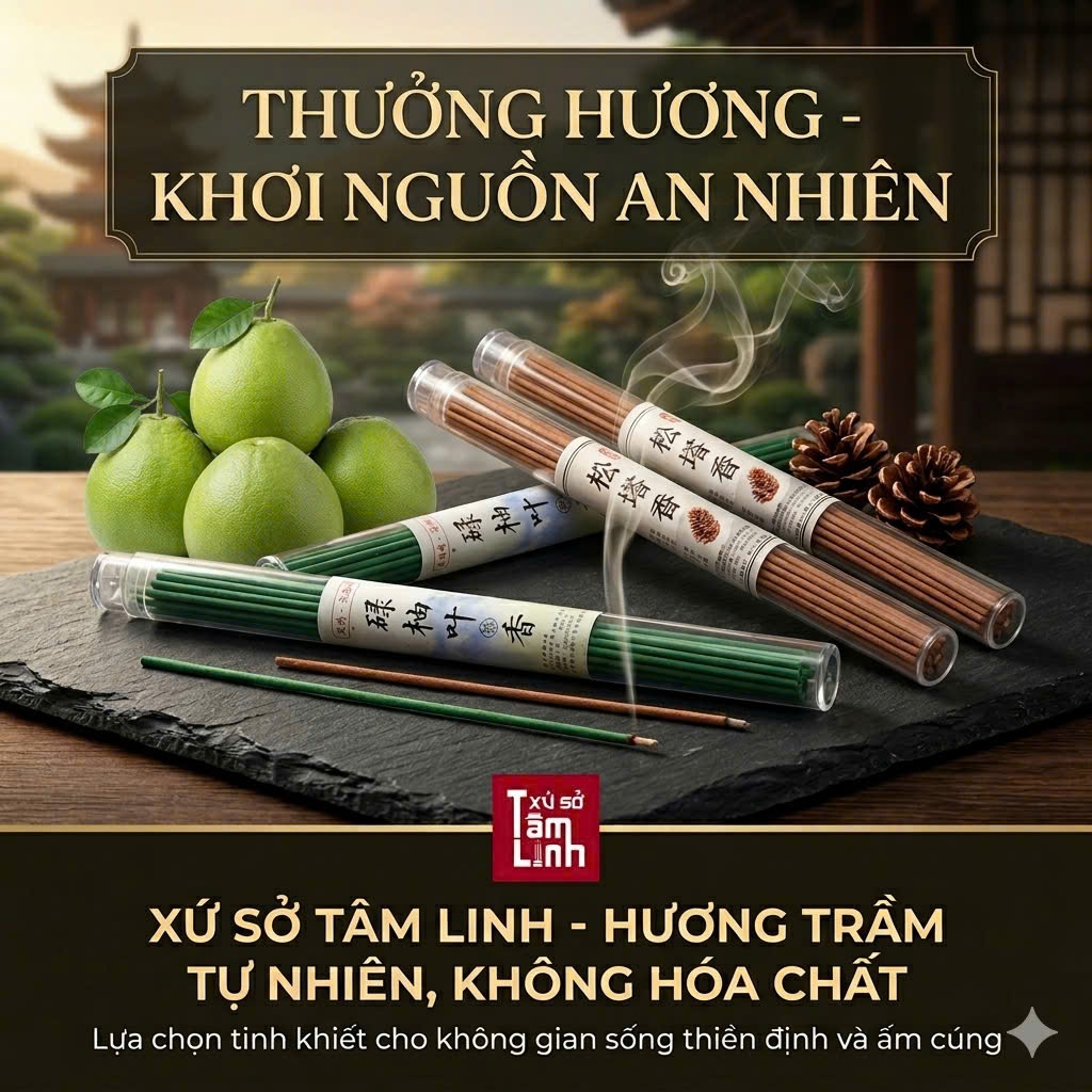 Nhang Thơm Tự Nhiên Mùi Hương Độc Đáo Ít Khói Không Chất Độc Hại Hỗ Trợ Giấc Ngủ, Xông Nhà, Thơm Phòng Lưu Hương Dài Lâu